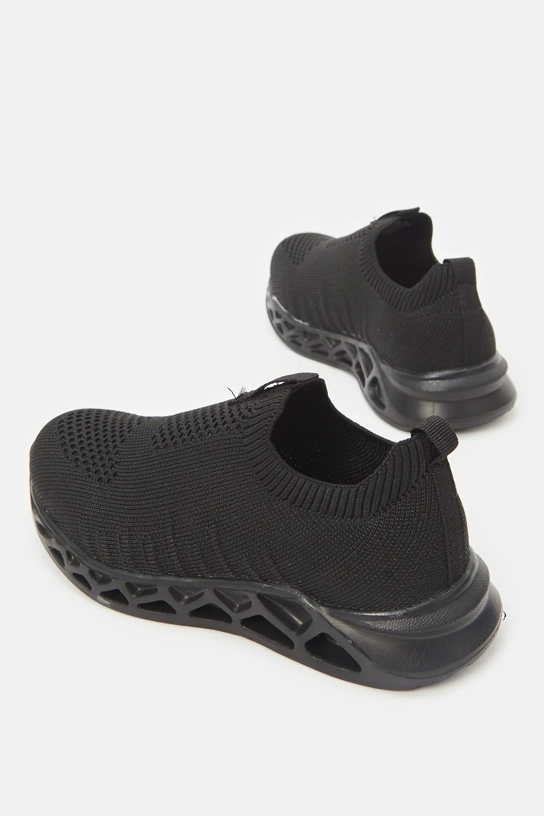 Senior Boys Knit Slip-On Sneakers