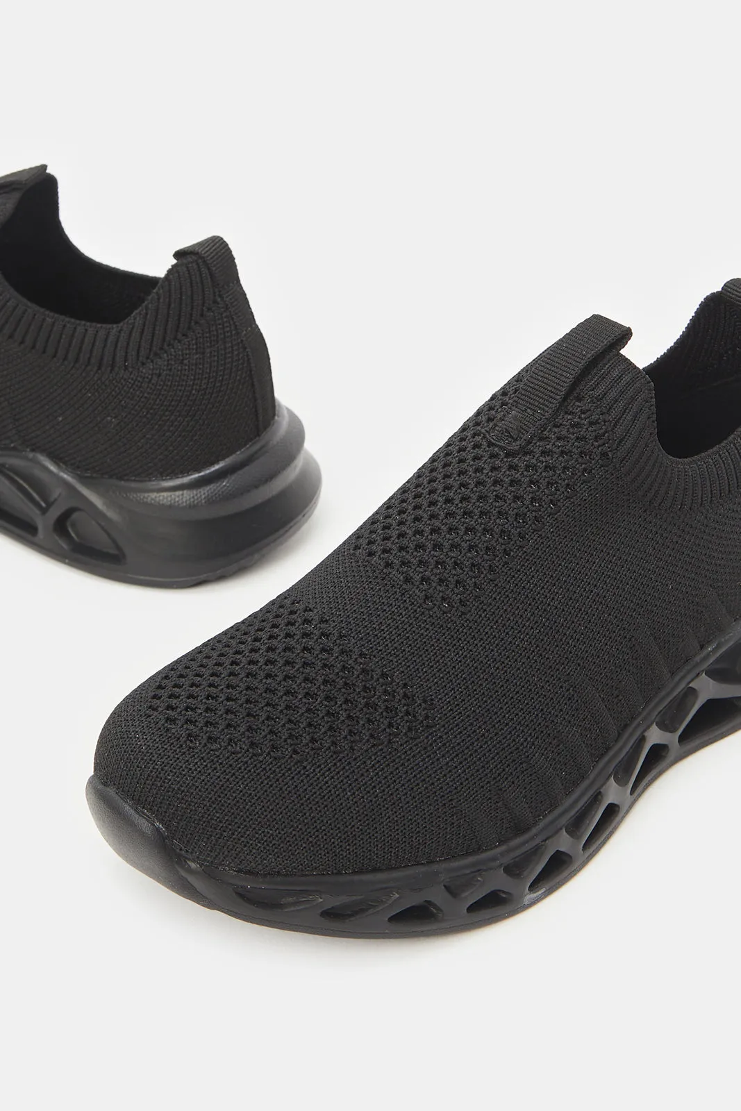 Senior Boys Knit Slip-On Sneakers