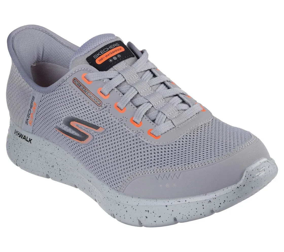 Skechers Mens Slip-ins Go Walk Flex Waterproof Grey Wide