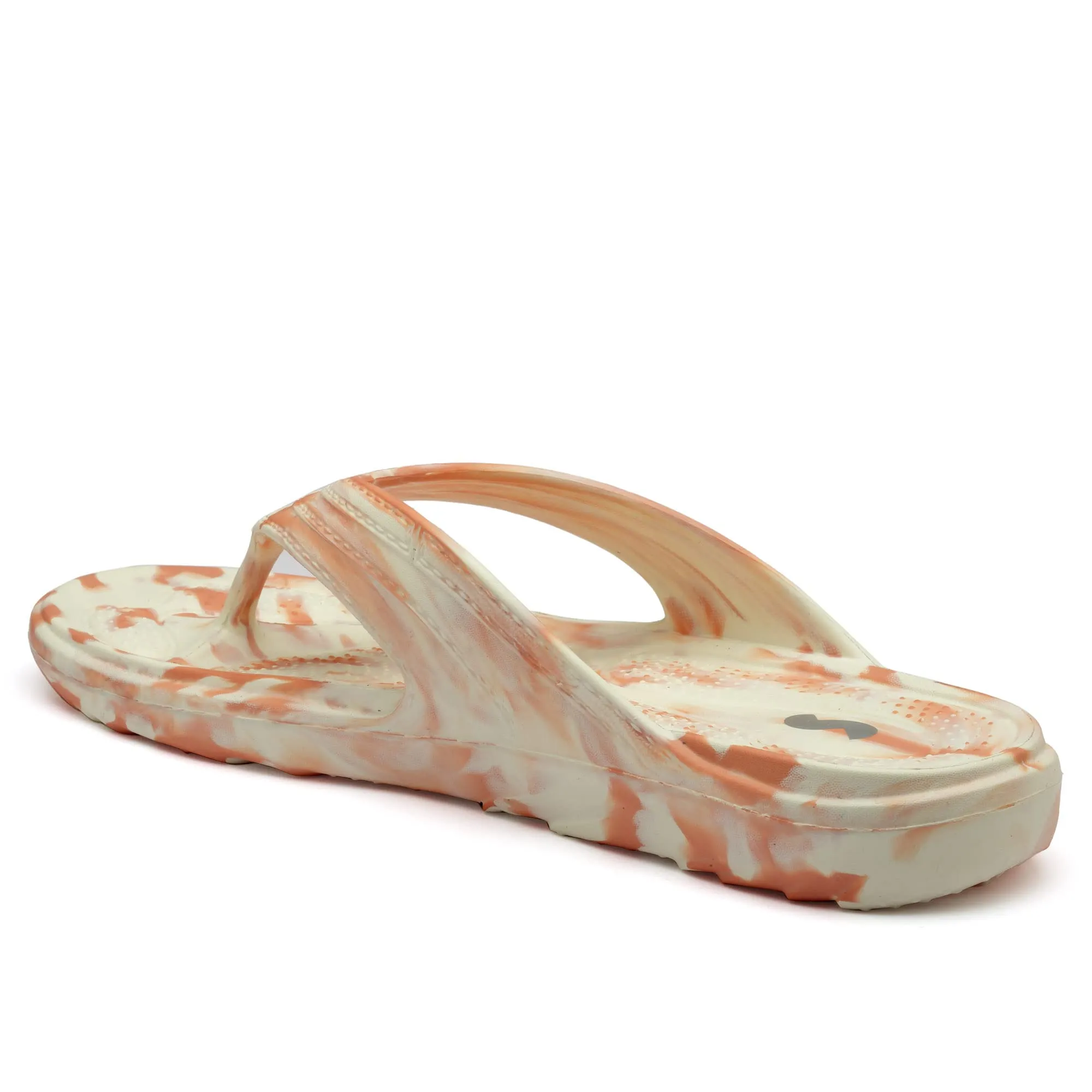 SOLETHREADS ORTHO ELITE MARBLE L | Durable | Sturdy | Light | Comfortable | Shock Absorbent | Slippers | Flip Flops for Women | PEACH | 6UK