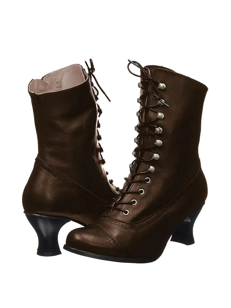 Women's Victorian Gothic Mid-calf High-heeled Boots