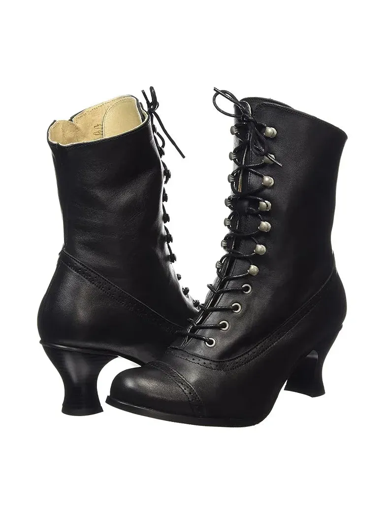 Women's Victorian Gothic Mid-calf High-heeled Boots