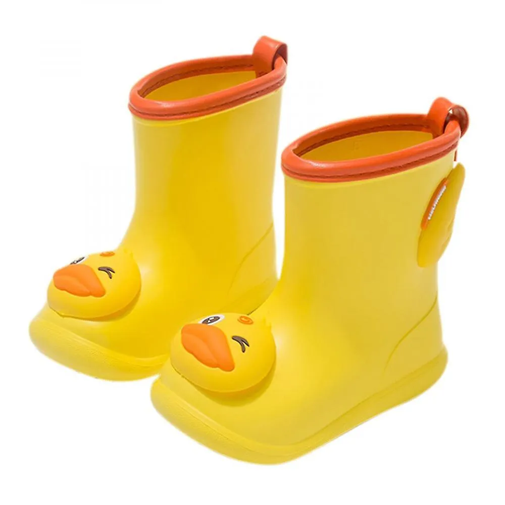 Yellow 170Boys Girls Cartoon Cute Dinosaur Rabbit Children Rain Shoes Waterproof Pvc Rubber Non-slip Soft Toddler Kids Casual Rain Boots